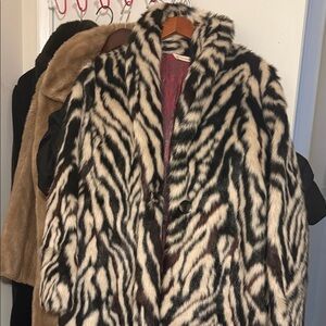 Soft Surroundings Black and Cream Zebra Print Teddy Jacket